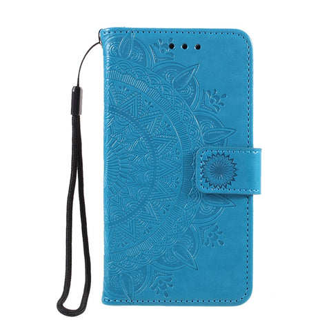 Imprinted Mandala Pattern PU Leather Cover for Huawei Y5p/Honor 9S