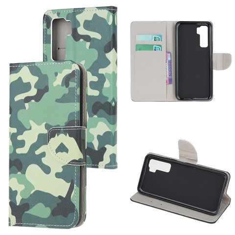 Pattern Printing Wallet Flip Leather Phone Cover for Huawei nova 7 SE/P40 Lite 5G