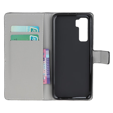 Phone Shell Pattern Printing Wallet Leather Case for Huawei P40 Lite 5G/nova 7 SE