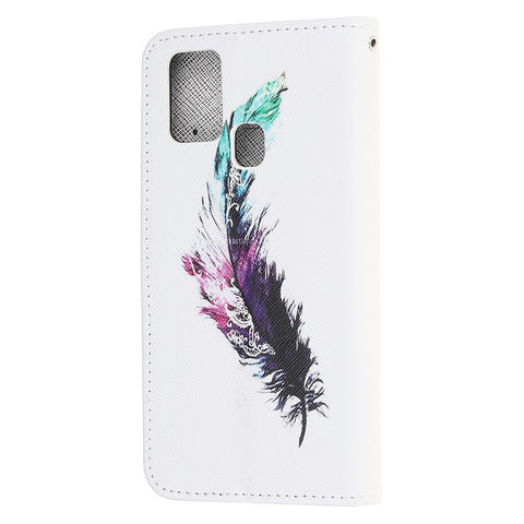 Pattern Printing Cross Texture Leather Wallet Phone Case with Strap for Huawei P Smart 2020