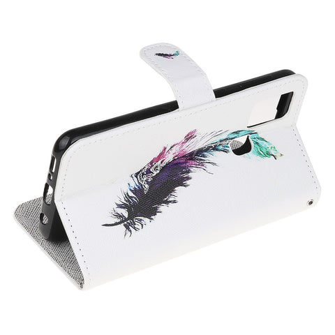 Pattern Printing Cross Texture Leather Wallet Phone Case with Strap for Huawei P Smart 2020