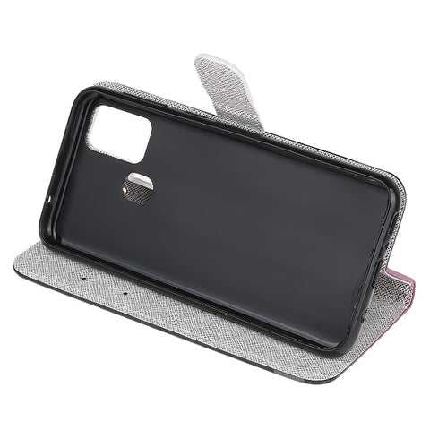 Pattern Printing Cross Texture Leather Wallet Phone Case with Strap for Huawei P Smart 2020
