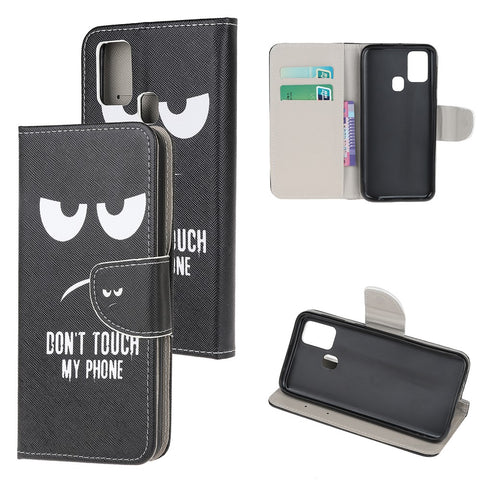 Pattern Printing Cross Texture Leather Wallet Case for Huawei P smart 2020