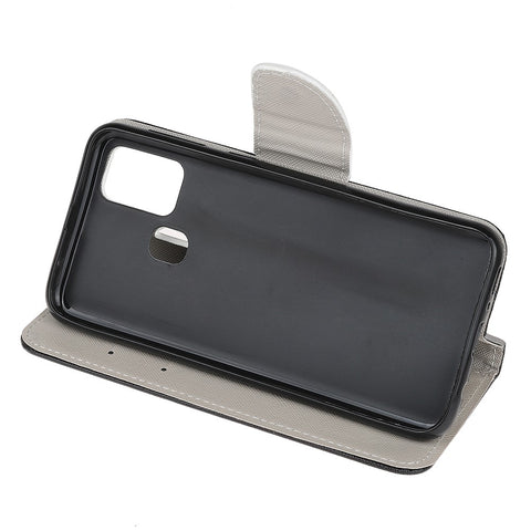 Pattern Printing Cross Texture Leather Wallet Case for Huawei P smart 2020