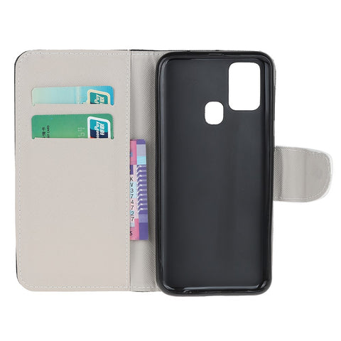 Pattern Printing Cross Texture Leather Wallet Case for Huawei P smart 2020