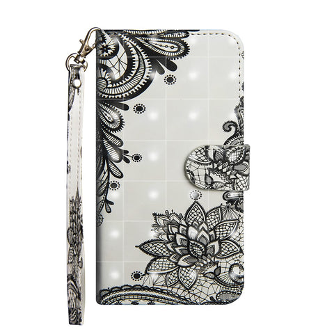 Light Spot Decor Pattern Printing Wallet Stand Leather Case with Strap for Huawei P Smart 2020