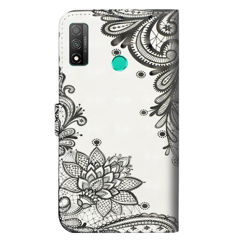Light Spot Decor Pattern Printing Wallet Stand Leather Case with Strap for Huawei P Smart 2020