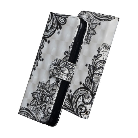 Light Spot Decor Pattern Printing Wallet Stand Leather Case with Strap for Huawei P Smart 2020
