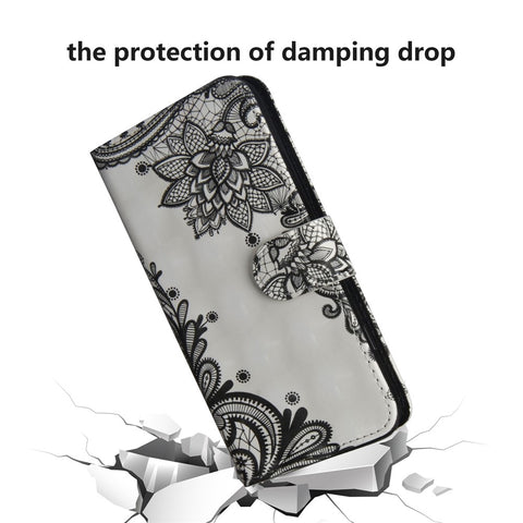 Light Spot Decor Pattern Printing Wallet Stand Leather Case with Strap for Huawei P Smart 2020