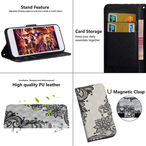 Light Spot Decor Pattern Printing Wallet Stand Leather Case with Strap for Huawei P Smart 2020