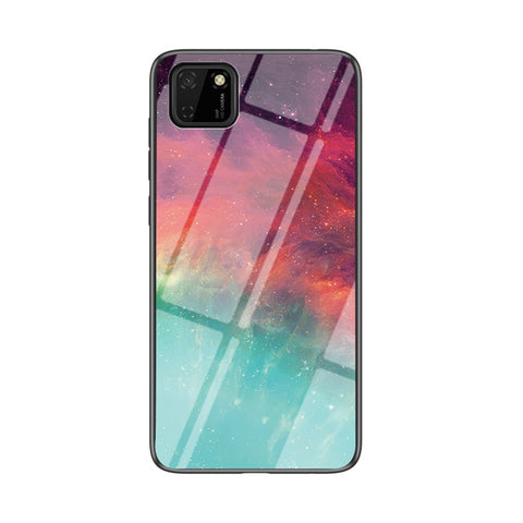 Starry Sky Pattern Tempered Glass + PC + TPU Hybrid Case for Huawei Y5P