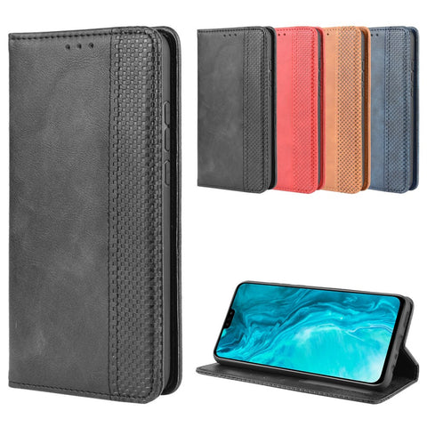Magnetic Snap Retro Stylish Leather Case with Wallet Stand Phone Shell for Honor 9X Lite
