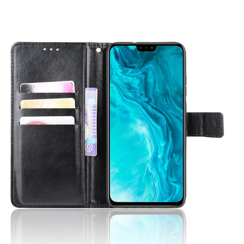 Crazy Horse Split Leather Wallet Phone Cover for Honor 9X Lite