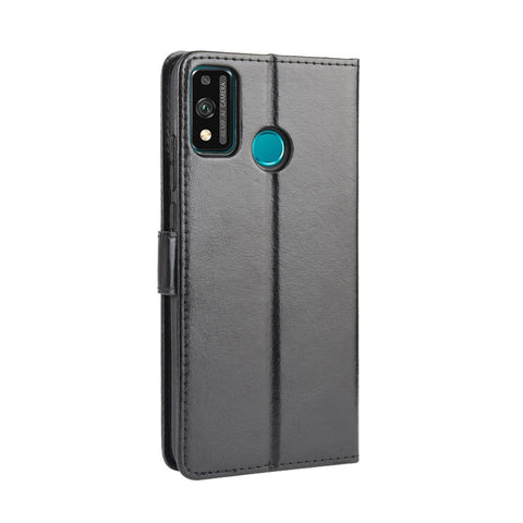 Crazy Horse Split Leather Wallet Phone Cover for Honor 9X Lite