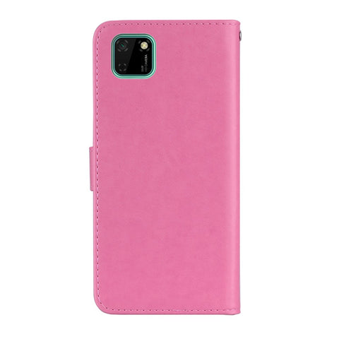 Owl Imprint Rhinestone Decor Leather Phone Cover Case for Huawei Y5p