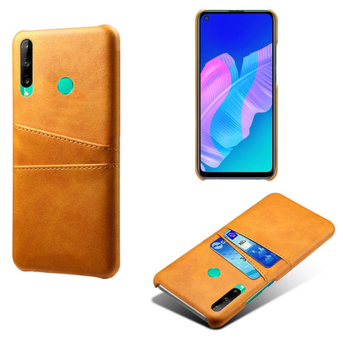 KSQ PU Leather Coated PC Case with Double Card Slots for Huawei P40 Lite E/Honor 9C/Y7p