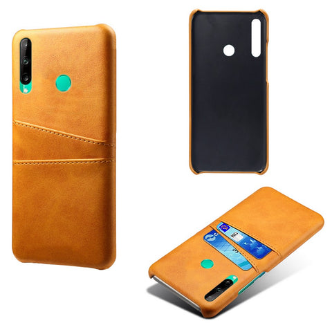 KSQ PU Leather Coated PC Case with Double Card Slots for Huawei P40 Lite E/Honor 9C/Y7p