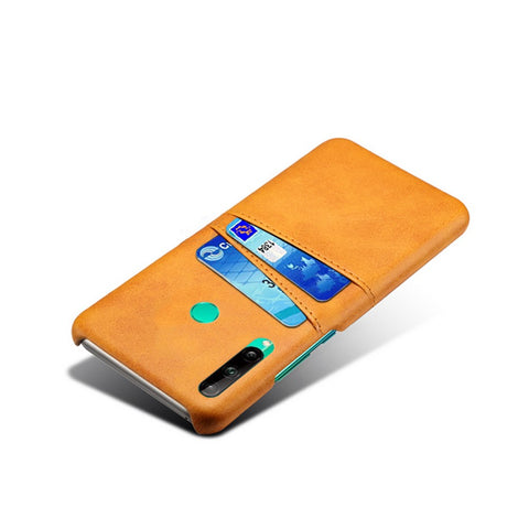 KSQ PU Leather Coated PC Case with Double Card Slots for Huawei P40 Lite E/Honor 9C/Y7p