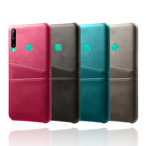 KSQ PU Leather Coated PC Case with Double Card Slots for Huawei P40 Lite E/Honor 9C/Y7p