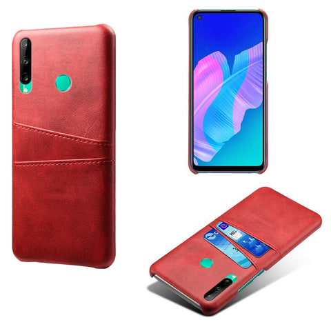 KSQ PU Leather Coated PC Case with Double Card Slots for Huawei P40 Lite E/Honor 9C/Y7p