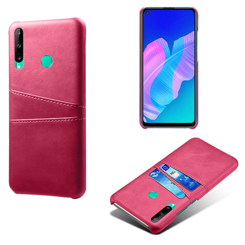 KSQ PU Leather Coated PC Case with Double Card Slots for Huawei P40 Lite E/Honor 9C/Y7p