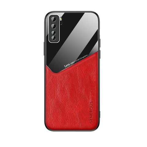 Built-in Magnetic Metal Sheet Leather Coated Glass PC TPU Case for Huawei nova 7 SE/P40 Lite 5G