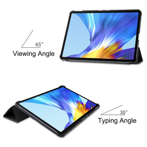 For Huawei MatePad 10.4 (2020)/(2022)/Honor V6 PU Leather Case Protective Shell Shockproof Three-fold Stand Tablet Cover