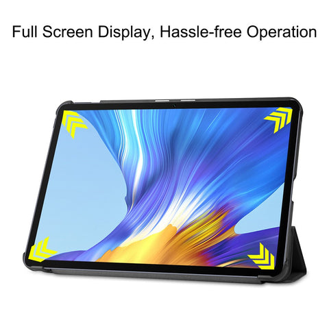 For Huawei MatePad 10.4 (2020)/(2022)/Honor V6 PU Leather Case Protective Shell Shockproof Three-fold Stand Tablet Cover