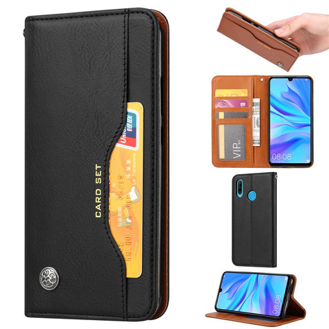 Auto-absorbed Leather Wallet Phone Shell for Huawei Y7p/P40 lite E/Honor 9C