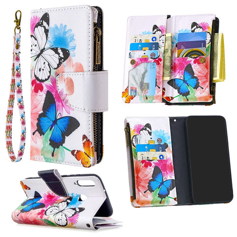 Pattern Printing Leather Stand Mobile Phone Cover with Zipper Wallet for Huawei Y7p/P40 lite E