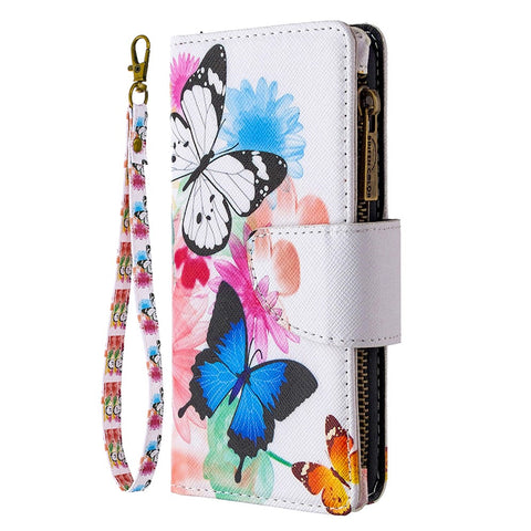 Pattern Printing Leather Stand Mobile Phone Cover with Zipper Wallet for Huawei Y7p/P40 lite E