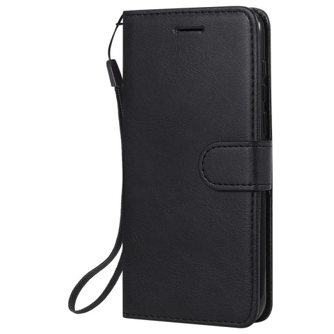 For Huawei Y5p / Honor 9S Case Solid Color Leather Mobile Cover Wallet Stand with Strap