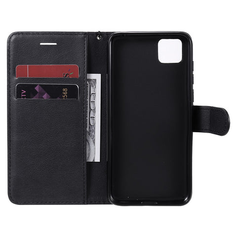 For Huawei Y5p / Honor 9S Case Solid Color Leather Mobile Cover Wallet Stand with Strap