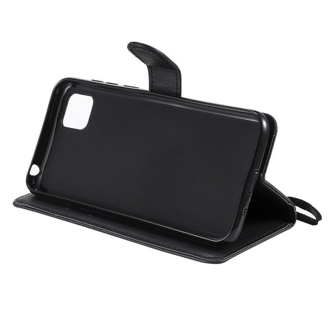 For Huawei Y5p / Honor 9S Case Solid Color Leather Mobile Cover Wallet Stand with Strap