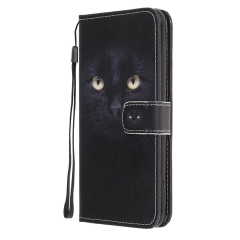 Pattern Printing Cross Texture Leather Wallet Phone Shell with Strap for Huawei Y5p