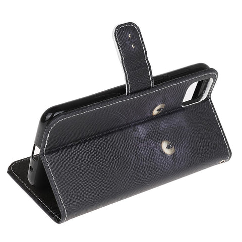 Pattern Printing Cross Texture Leather Wallet Phone Shell with Strap for Huawei Y5p
