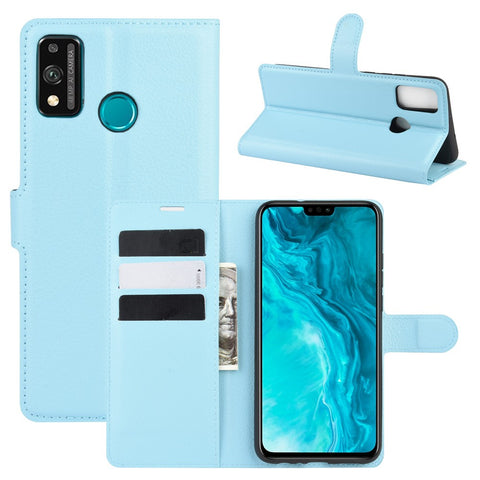Litchi Texture Wallet Stand Leather Cell Phone Cover for Honor 9X Lite