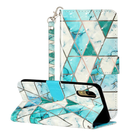 Light Spot Decor Wallet Stand Leather Pattern Printing Phone Case for Huawei P20