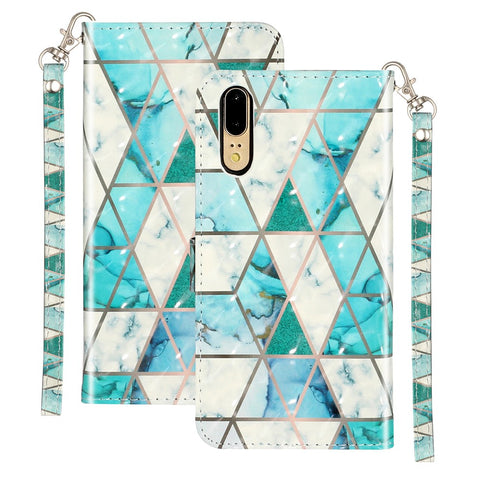 Light Spot Decor Wallet Stand Leather Pattern Printing Phone Case for Huawei P20