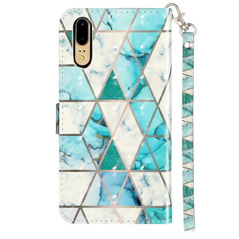 Light Spot Decor Wallet Stand Leather Pattern Printing Phone Case for Huawei P20