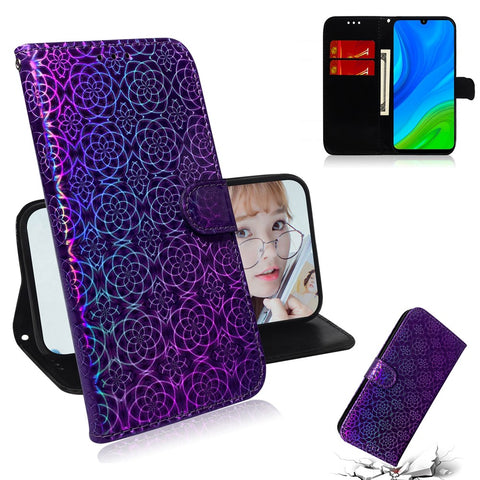 Flower Style Magnetic Leather Shell for	Huawei P smart 2020