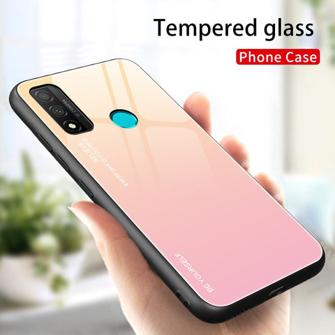 Gradient Color Tempered Glass + PC + TPU Combo Case for Huawei P Smart 2020