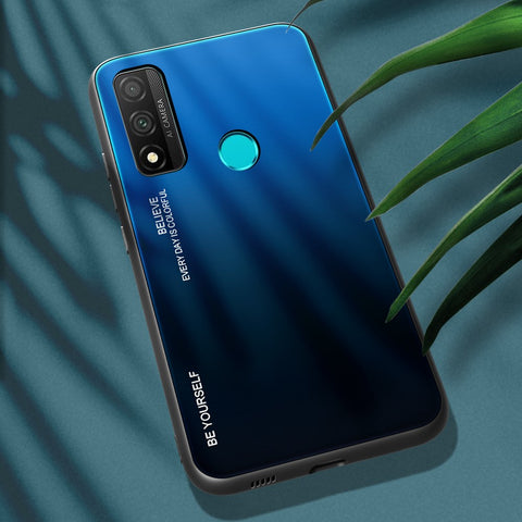 Gradient Color Tempered Glass + PC + TPU Combo Case for Huawei P Smart 2020