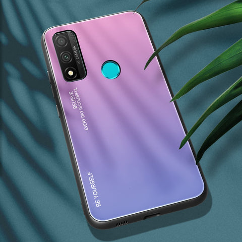 Gradient Color Tempered Glass + PC + TPU Combo Case for Huawei P Smart 2020
