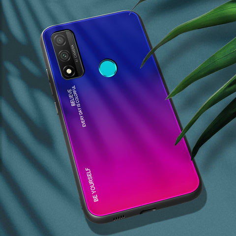 Gradient Color Tempered Glass + PC + TPU Combo Case for Huawei P Smart 2020