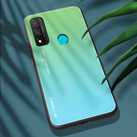 Gradient Color Tempered Glass + PC + TPU Combo Case for Huawei P Smart 2020