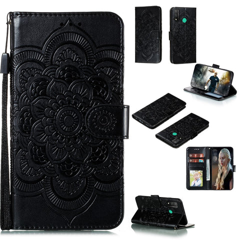 Imprint Mandala Flower Leather Protective Cover for Huawei P Smart 2020