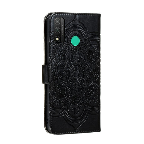 Imprint Mandala Flower Leather Protective Cover for Huawei P Smart 2020