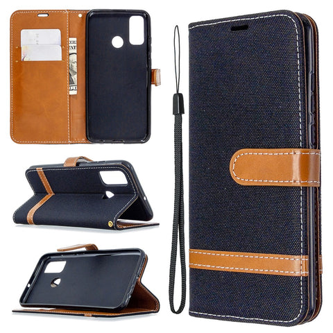 Assorted Color Jeans Cloth Leather Cover for Huawei P smart 2020