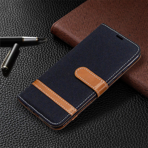 Assorted Color Jeans Cloth Leather Cover for Huawei P smart 2020